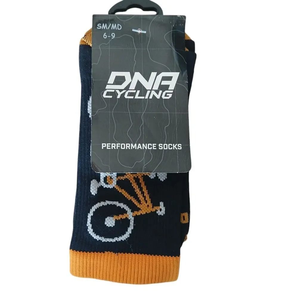DNA Cycling Men's 6 inch Performance Socks  Size: SM/MD 6-9 Bike Photo